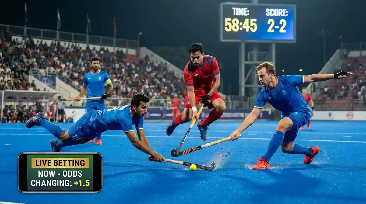 Spannend moment tijdens een live hockeywedstrijd
