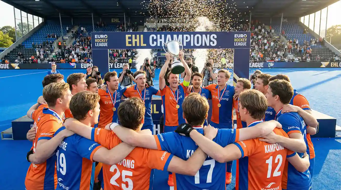 Nederlandse hockeyclub viert EHL-overwinning