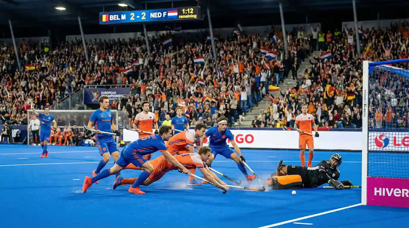 Beslissend moment tijdens een EK hockey finale