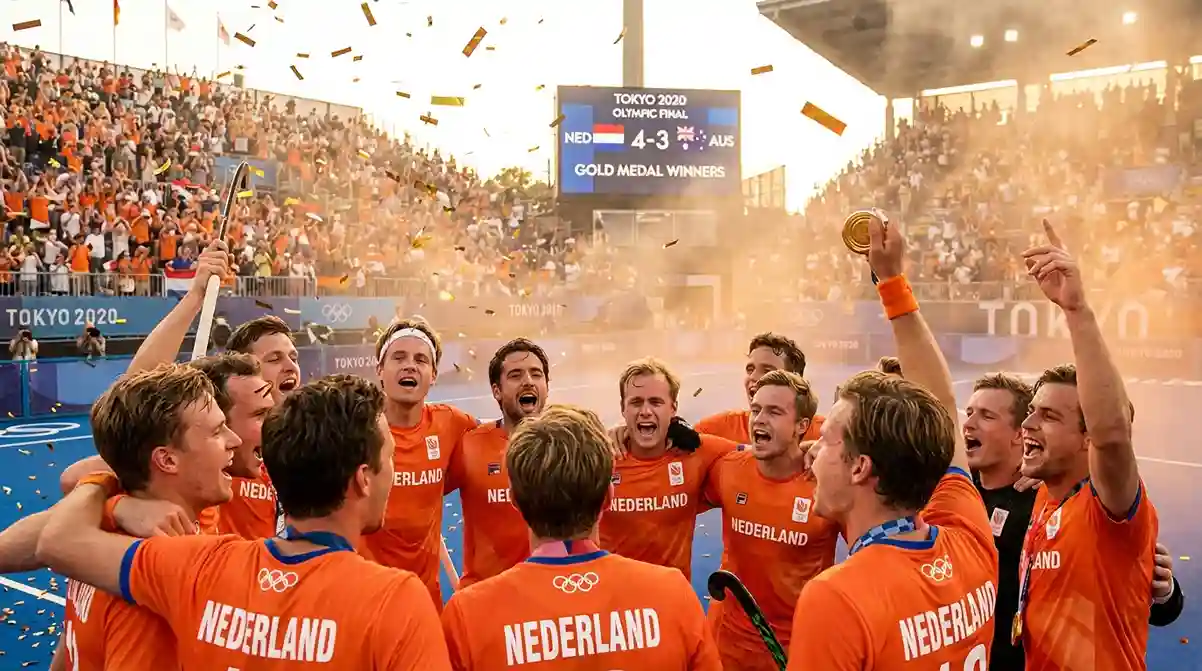 Nederlandse hockeymannen vieren olympisch goud