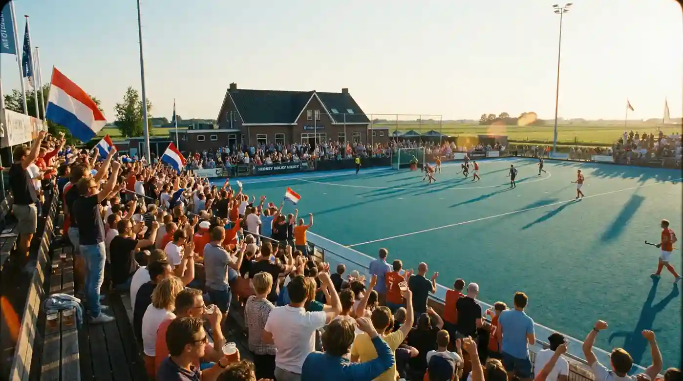 Publiek en sfeer bij een hockeywedstrijd in een Nederlands stadion
