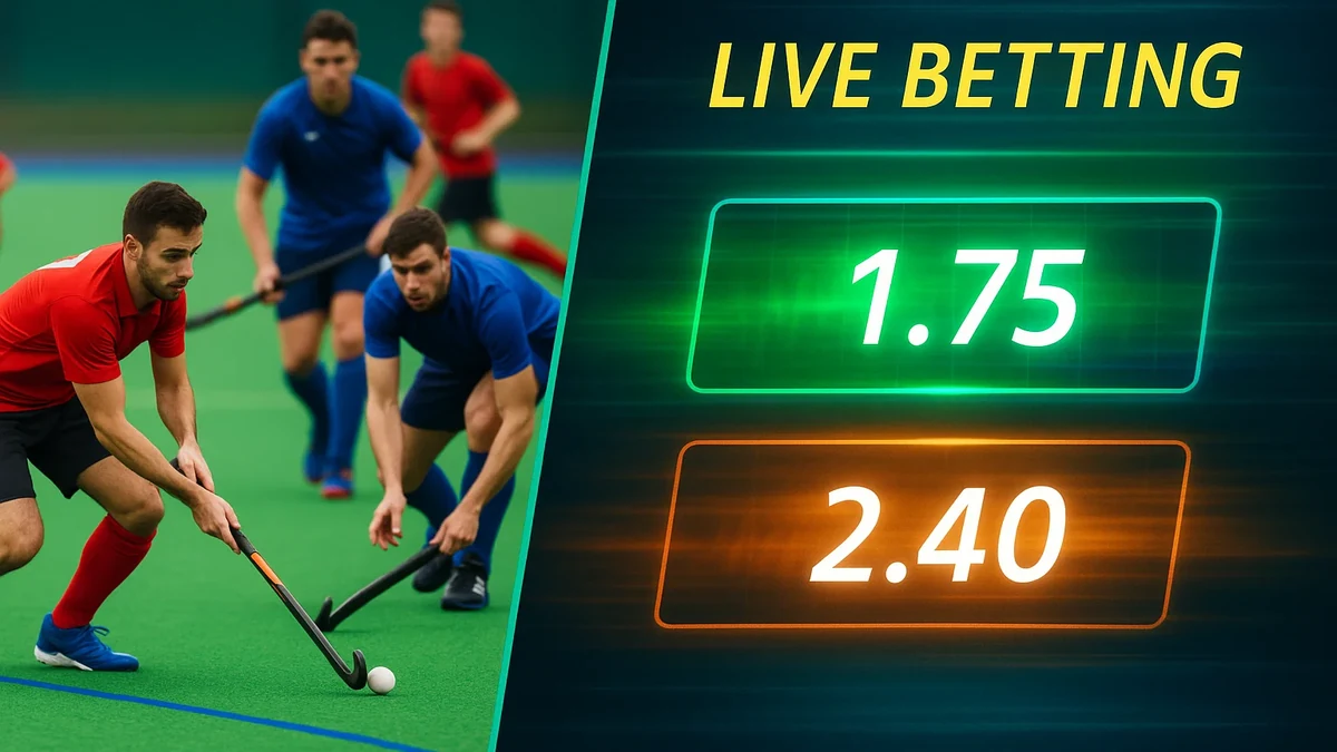 Live wedden op hockey met real-time odds en wedstrijdactie op het scherm