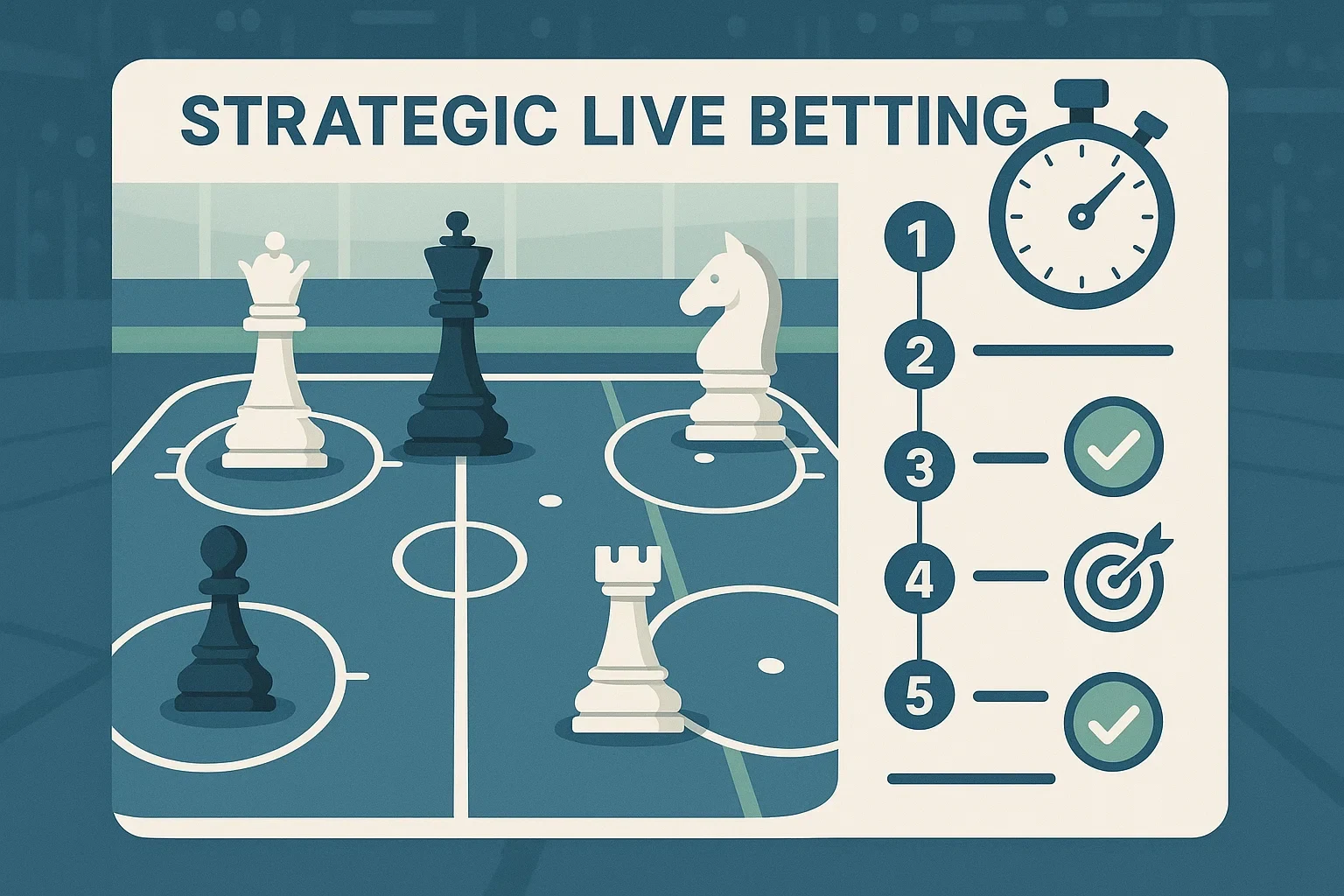 Strategisch concept voor live wedden met tactische elementen en geduldige besluitvorming
